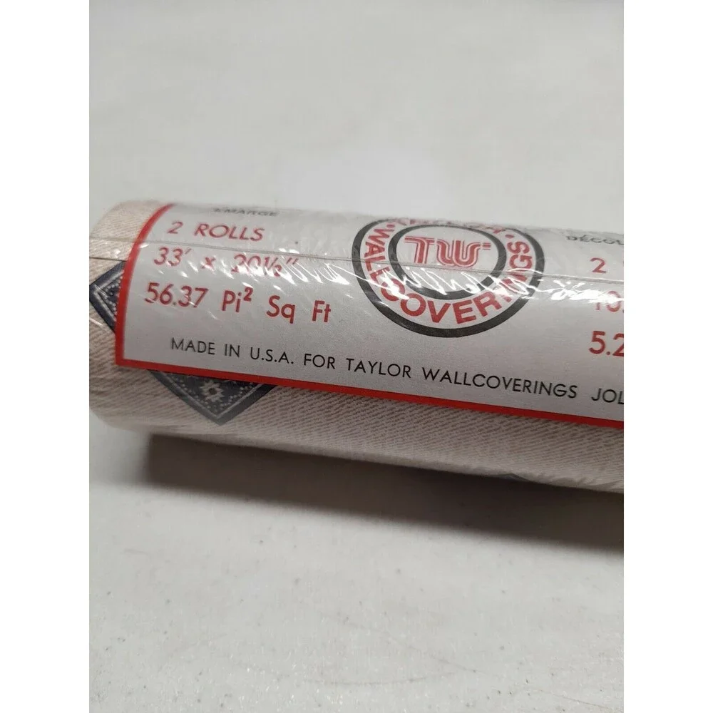Vtg One Double Roll Prepasted Taylor Wallcovering Durable Vinyl Bandanna